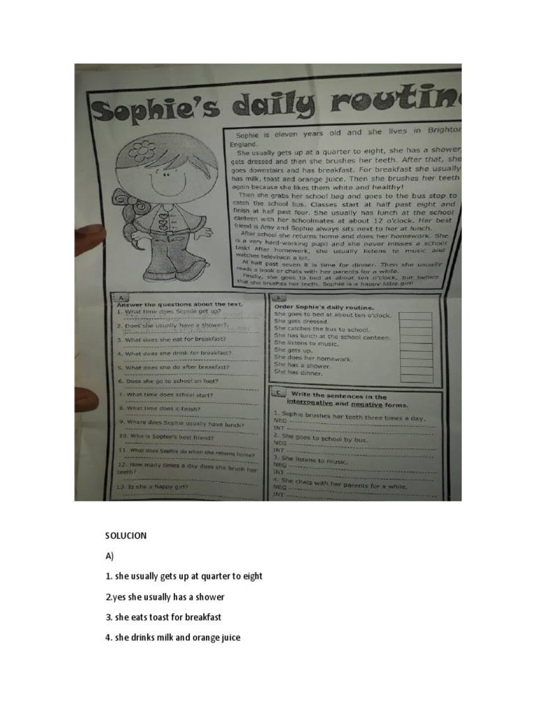 Sophie's Daily Routine Overview | PDF