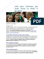 10 Propuestas para Cuaresma Que Conviene Tener Claras Ya Desde El Miércoles de Ceniza