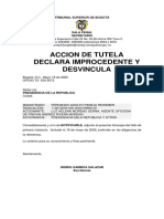Accion de Tutela Declara Improcedente y Desvincula PDF