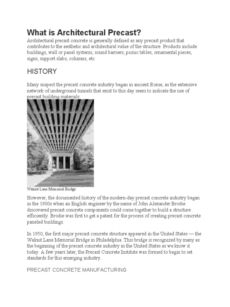 Architectural Precast Concrete Overview | PDF | Precast Concrete | Concrete