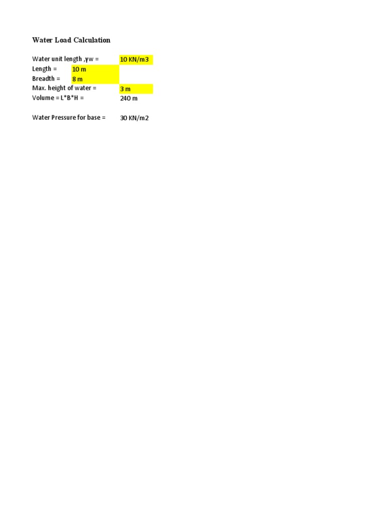 Soil and Water Load Calculations | PDF