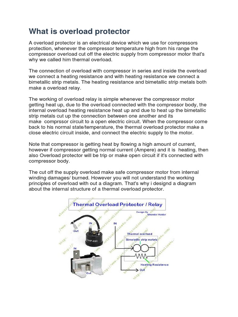 Thermal Overload Protector for Compressors | PDF