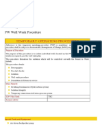 Temporary Operating Procedure: PW Well Wash Procedure