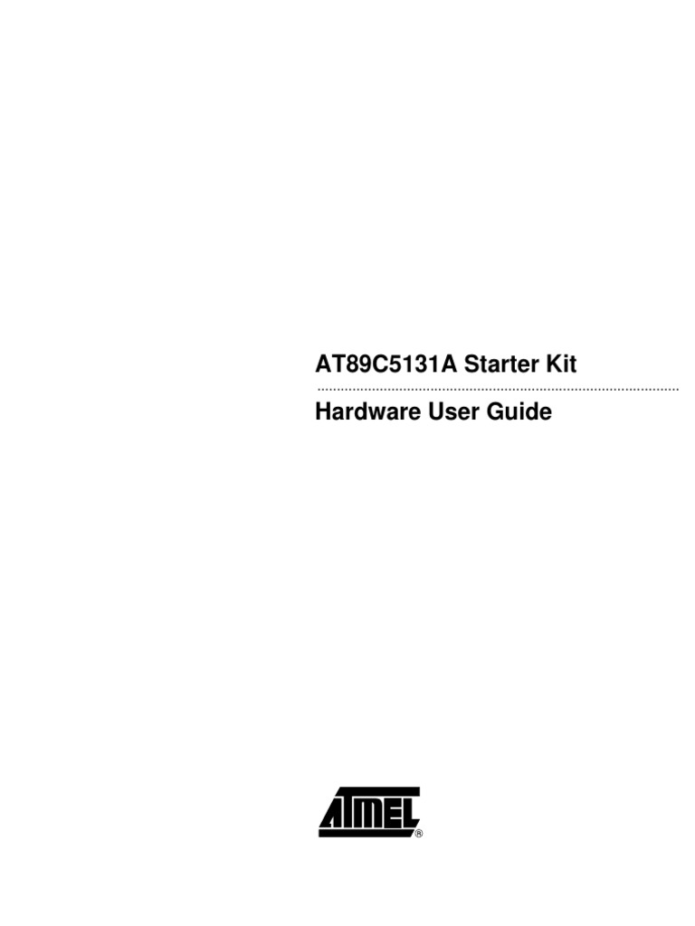 AT89C531 Starter Kit Hardware Doc4245 PDF Usb Power Supply