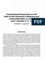 Contrasting Perspectives of Feminine Ministry John Vs 1 Tim PDF