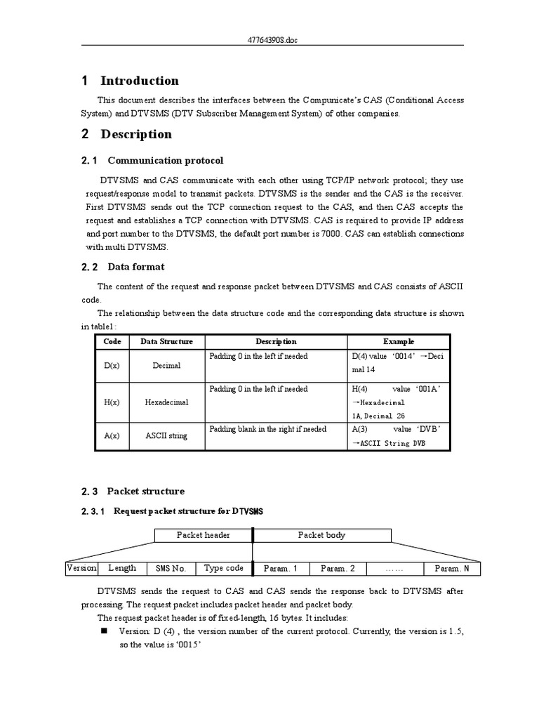 Communication Protocol: Code Data Structure Description Example | PDF ...