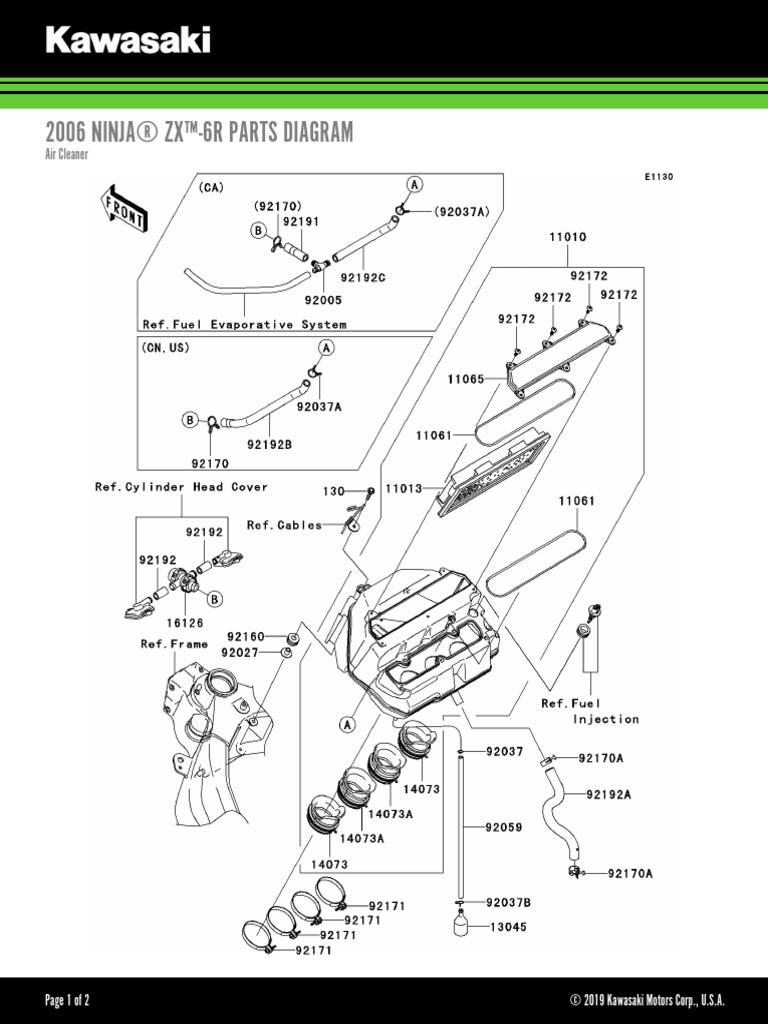 2006 ZX-6R Air Cleaner Parts Diagram | PDF | Home & Garden