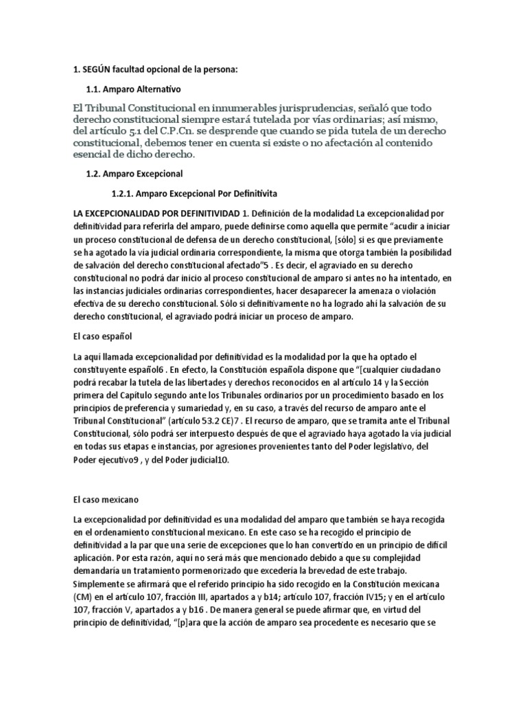 Proceso de Amparo | PDF | Derecho Constitucional | Caso de ley