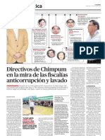 Directivos de Chimpum en La Mira de Las Fiscalías Anticorrupción y Lavado