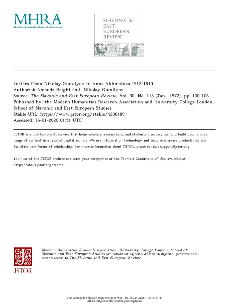 Modern Humanities Research Association, University College London, School of Slavonic and East
