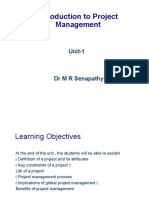 Introduction To Project Management: Unit-1