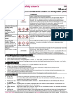 Student Safety Sheets: Ethanol