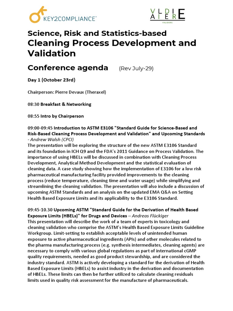 Cleaning Process Development and Validation Science, Risk and StatisticsBased PDF