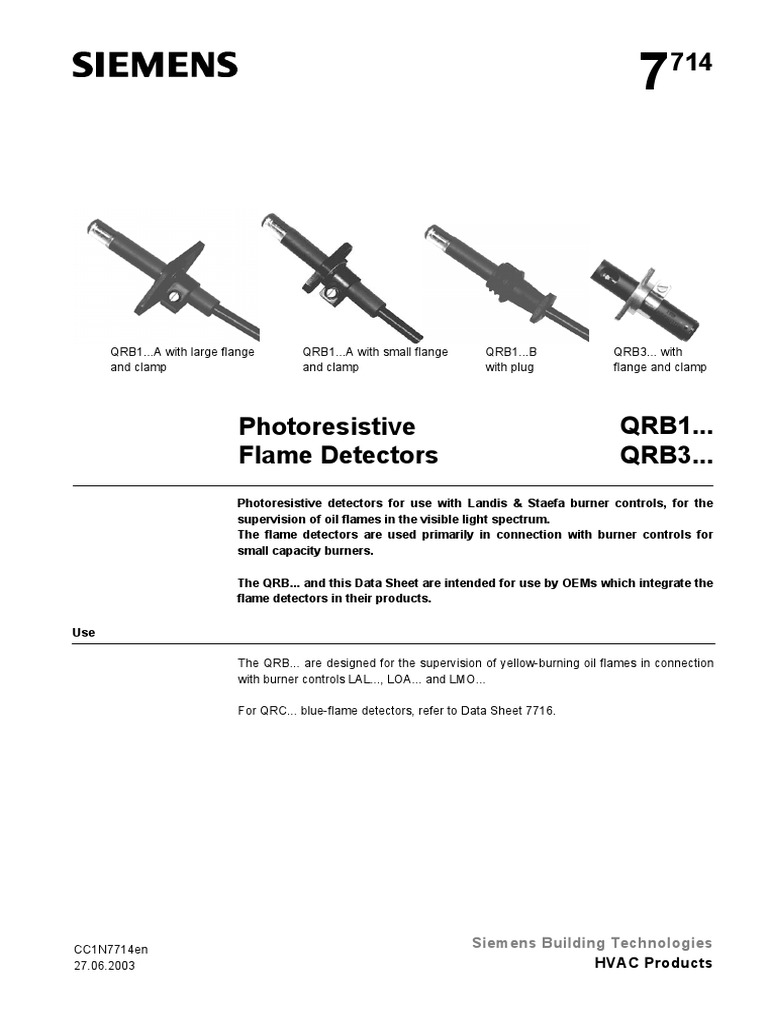 QRB1 Photoresistive Flame Detectors | PDF | Electrical Connector ...