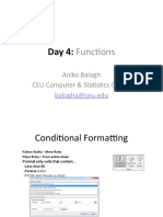 Functions: Aniko Balogh CEU Computer & Statistics Center
