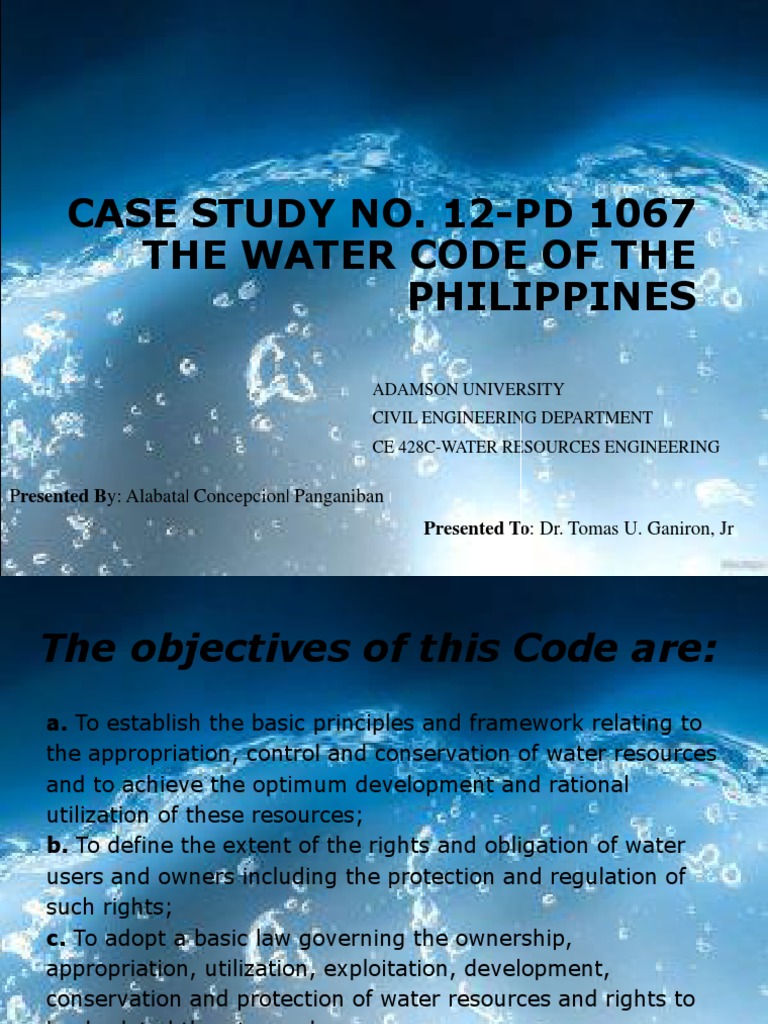 Case study no 12 presidential decree no 1067 pdf river water right