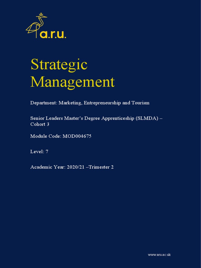 Strategic Management Module Guide - Cohort 3 | PDF | Strategic ...