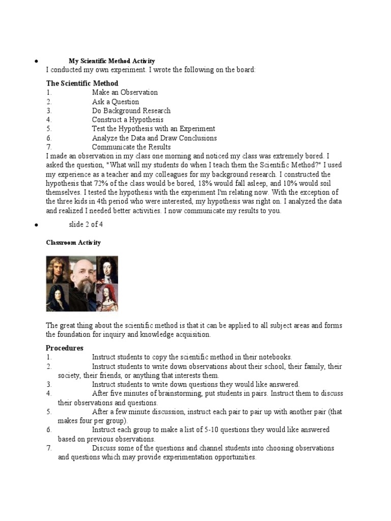 Engaging Scientific Method Activities | PDF | Experiment | Scientific ...