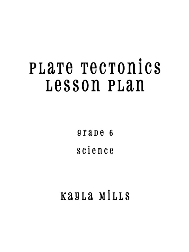 Plate Tectonics Lesson Plan PDF PDF Plate Tectonics Tectonics