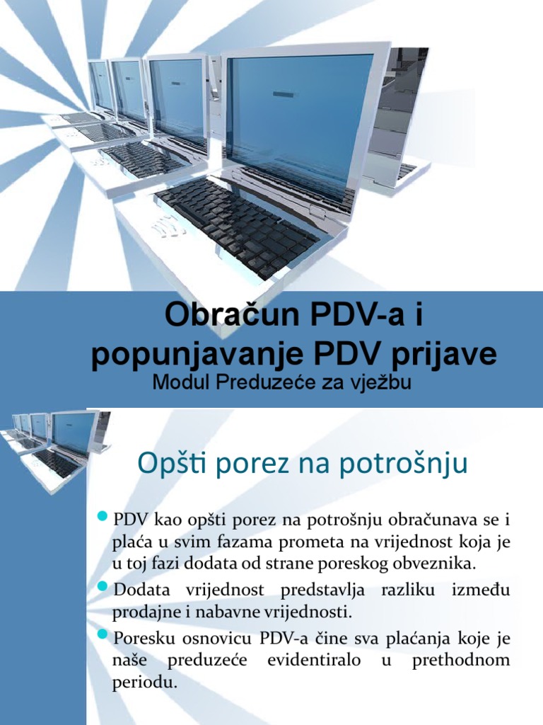 Obračun PDV-a I Popunjavanje PDV Prijave | PDF