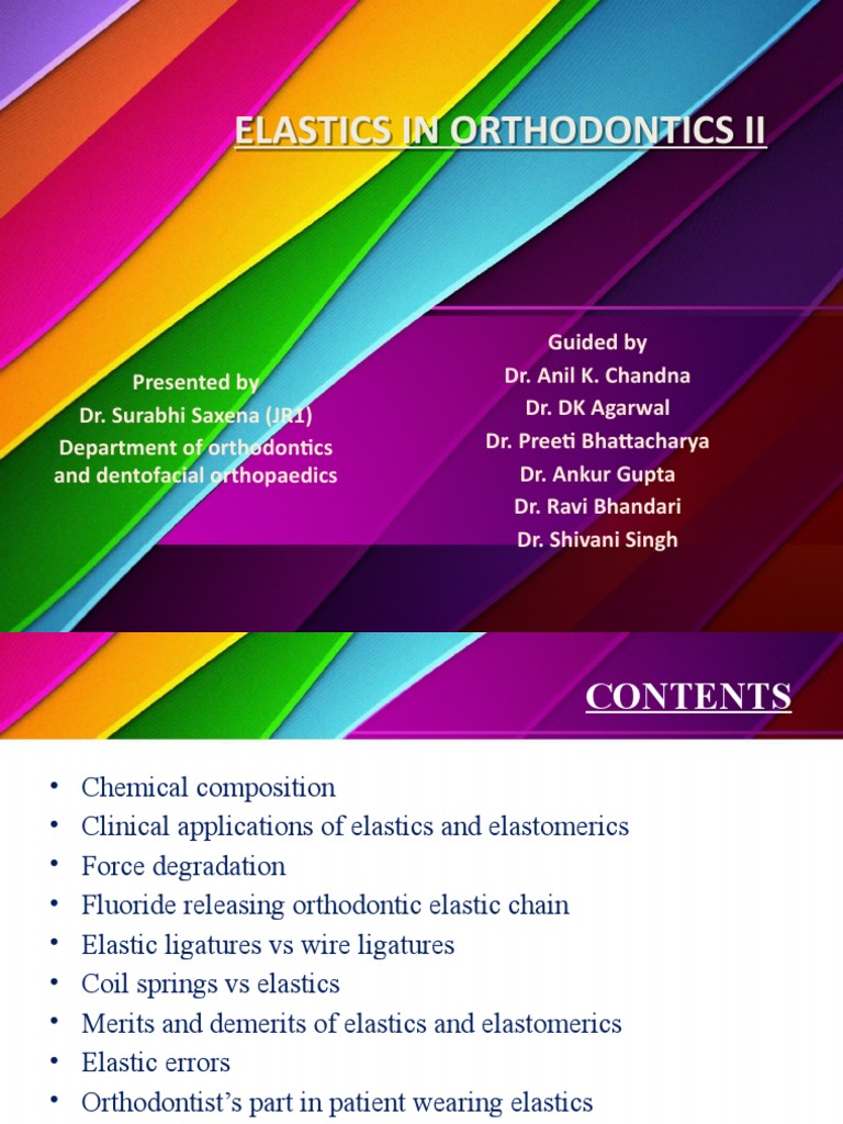 Elastics in Ortho Ii PDF Elastomer Orthodontics