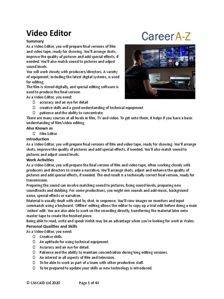 Article | PDF | Editing | Video