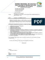 Informe de actividades y solicitud de pago del Especialista en Costos y Presupuesto del Gobierno Regional de Ucayali correspondiente al mes de enero del 2018