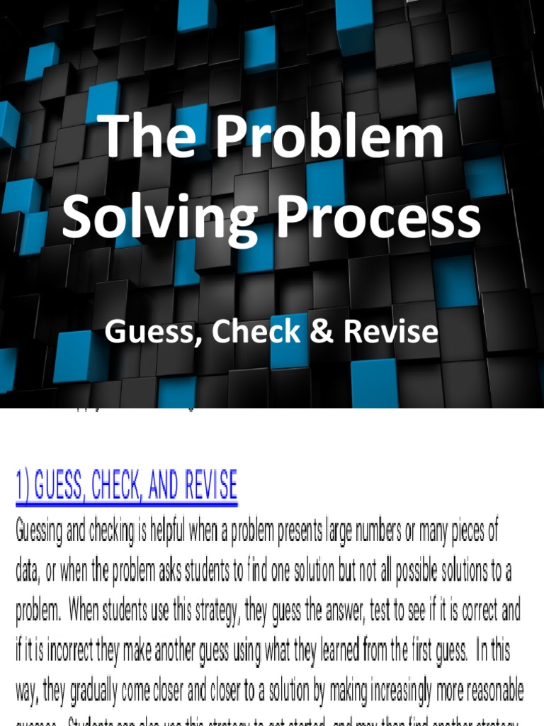 The Problem Solving Process | PDF | Self-Improvement