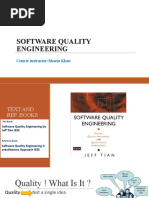 Software Quality Engineering: Course Instructor:shazia Khan