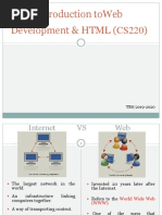 Introduction Toweb Development & HTML (Cs220)