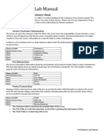 Vet Database: Lab Manual: Preface: Data at A Veterinary Clinic