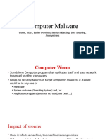 Computer Malware: Worm, Ddos, Buffer Overflow, Session Hijacking, Dns Spoofing, Anonymisers