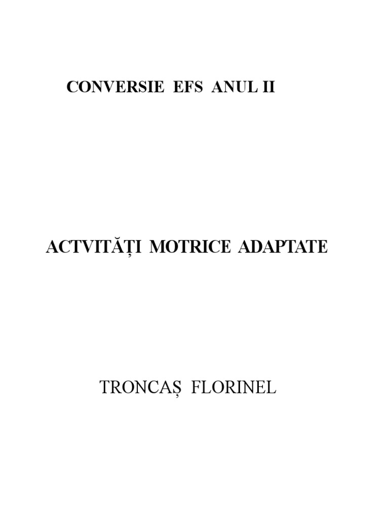 Activitati Motrice Adaptate | PDF