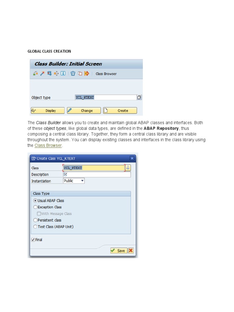Global Class Creation: Class Builder Object Types | PDF