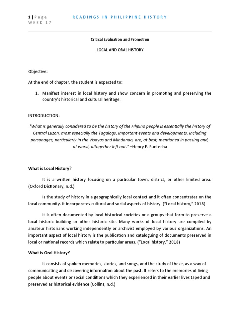 Importance of Local History in the Philippines | PDF | Mindanao ...