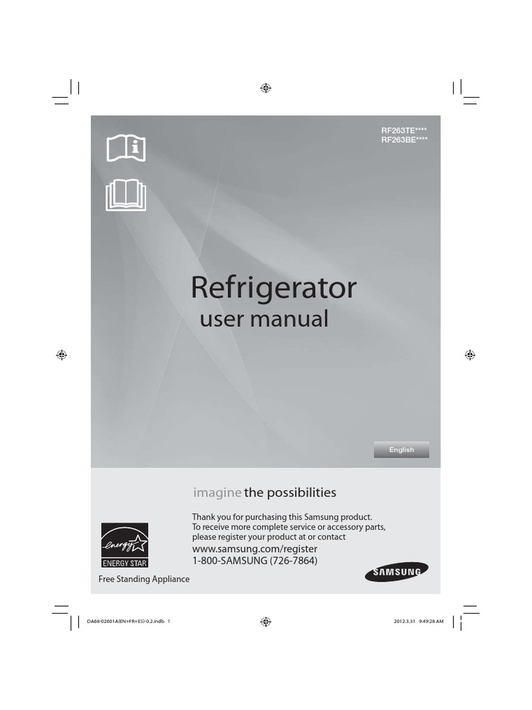 Samsung Rf263beaesg Aa Manual de Propietario PDF Refrigerator Ac