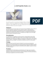 Los 7 dones del Espíritu Santo: sabiduría, entendimiento, consejo, fortaleza, conocimiento, piedad y temor de Dios