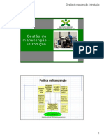 Gestão da manutenção - introdução