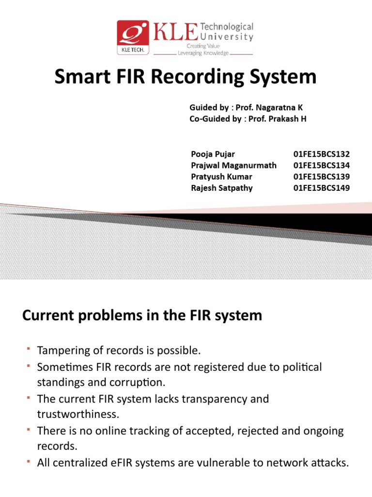 Smart FIR Recording System Using Blockchain | PDF | Computing | Software