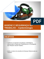 Higiene e segurança no trabalho: epidemiologia e doenças relacionadas