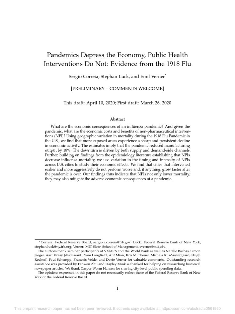 Evidence From The 1918 Flu | PDF | Influenza Pandemic | Influenza