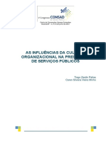 As Influencias Da Cultura Organizacional Na Prestacao de Servicos Publicos