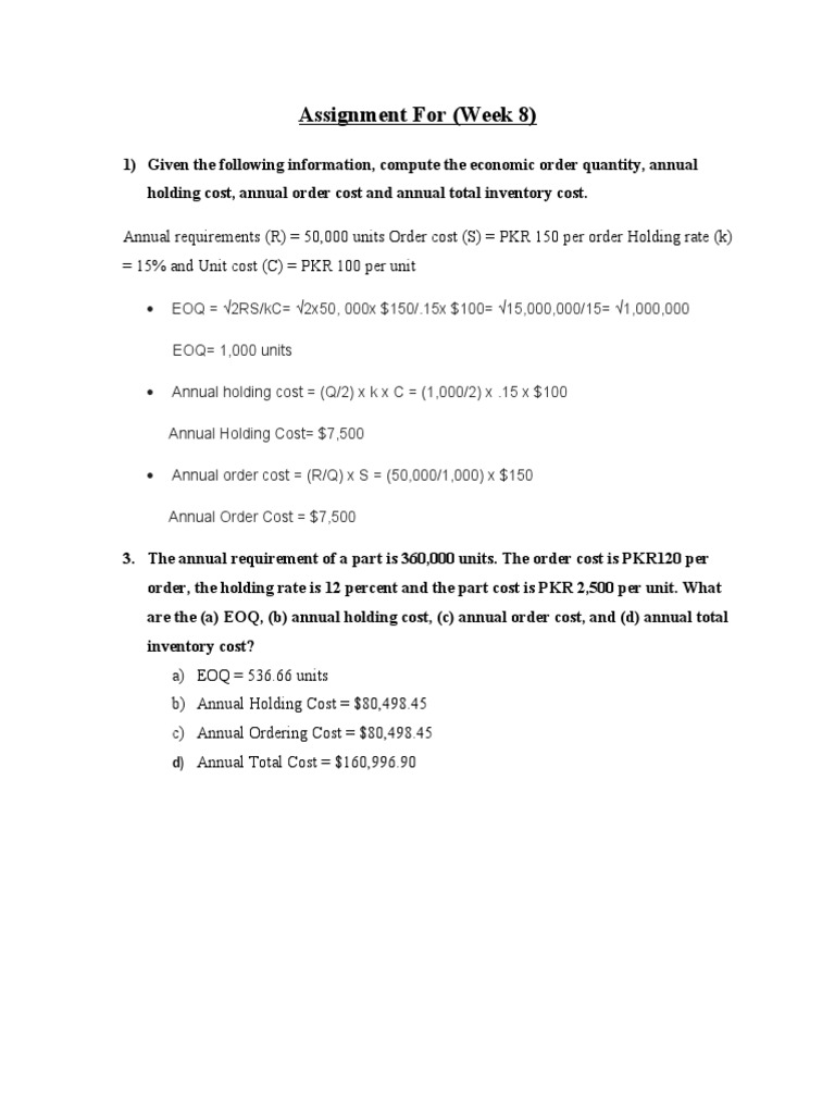 Inventory Cost Calculation Assignment | PDF | Technology & Engineering