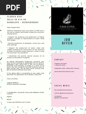 JOB OFFER