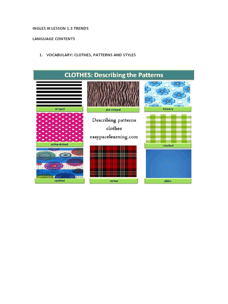 Clothing Vocabulary and Shopping Dialogue | PDF | Human Appearance ...