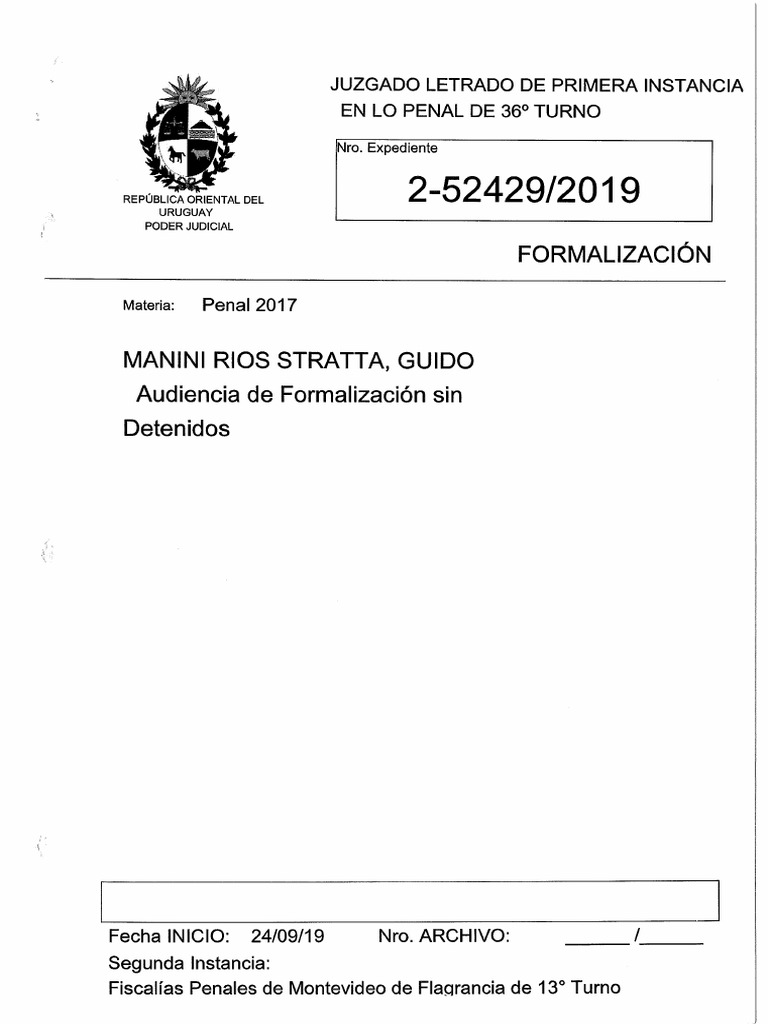 Expediente Judicial. Desafuero. Solicitud Manini Rios | PDF