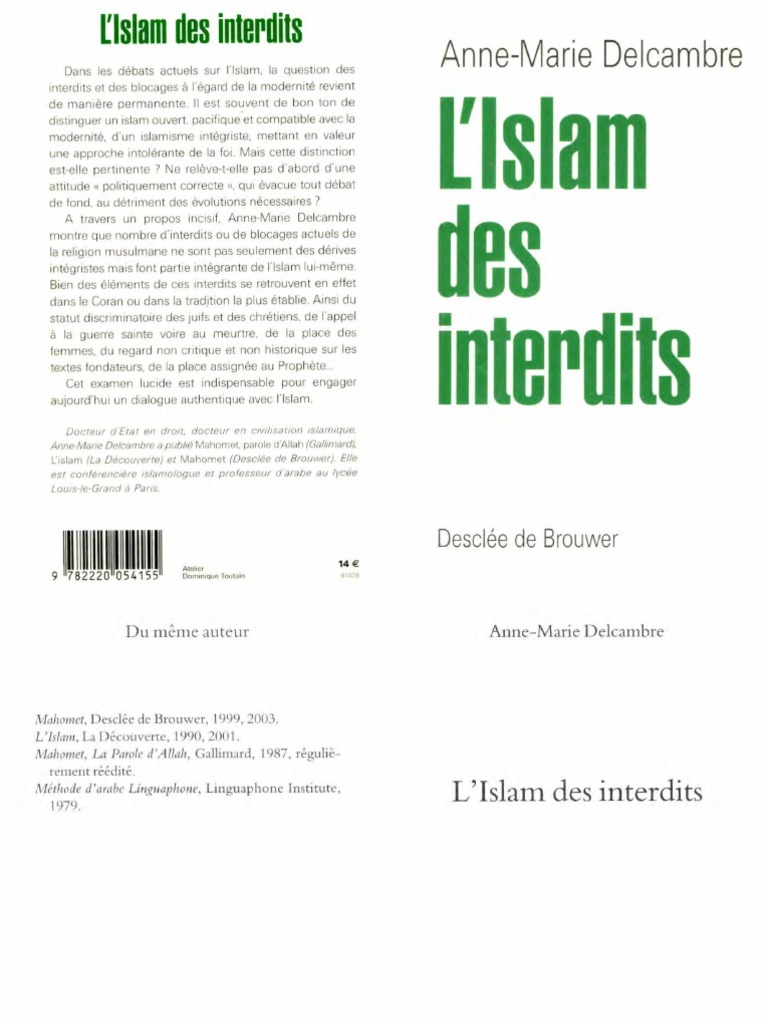 L Islam Des Interdits Anne Marie Delcambre Pdf Djihad Mahomet