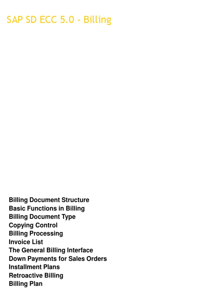 SAP SD Billing Document Overview | PDF | Pro Forma | Invoice