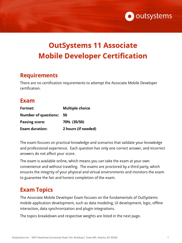 OutSystems 11 Mobile Developer Exam Guide | PDF | Online And Offline ...