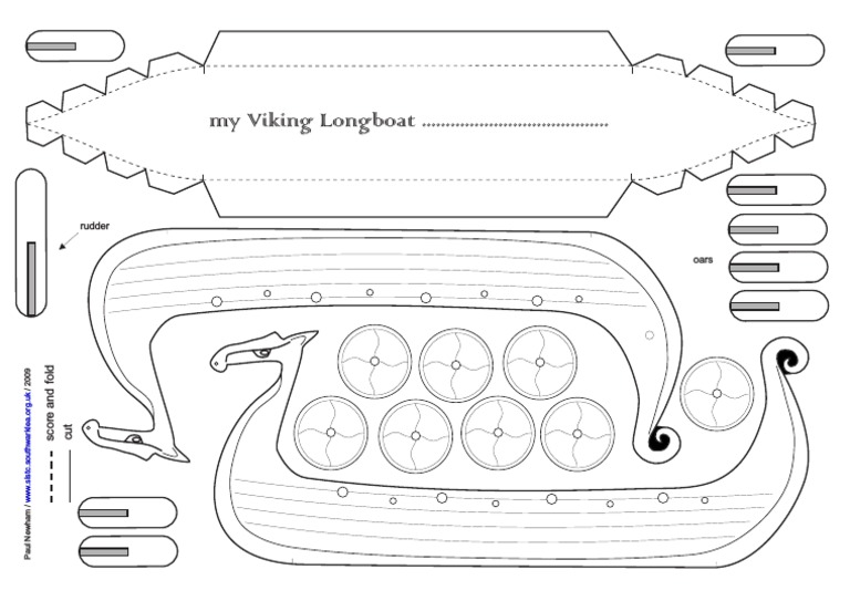Viking Longboat Uncoloured PDF | PDF